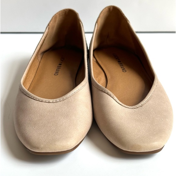 Lucky Brand LP Alanya Leather Ballet Flats Beige / Tan size 38.5 / 8 M - Picture 2 of 12